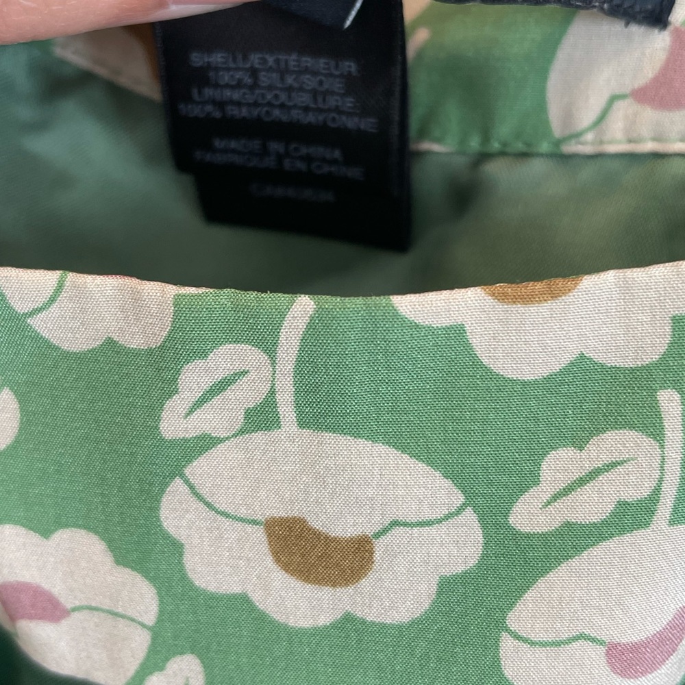 Marc by Marc Jacobs tank top women’s medium m silk floral green - Picture 5 of 6